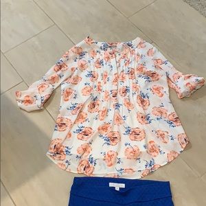 Daniel Rainn floral shirt Margaret M Blue pants